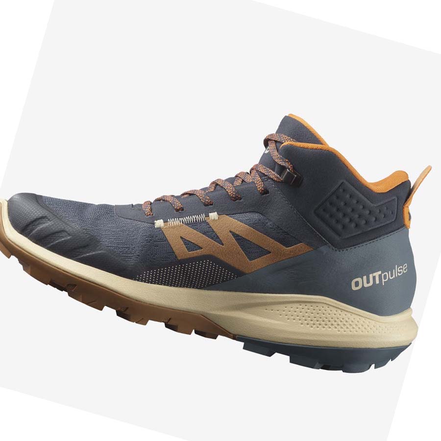 Tenis Senderismo Salomon OUTPULSE MID GORE-TEX Hombre Grises | MX 3539WNB